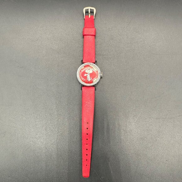 Vintage Dancing Snoopy Watch Red Dial Mid Century Kids Retro Untested As Is - Picture 3 of 11